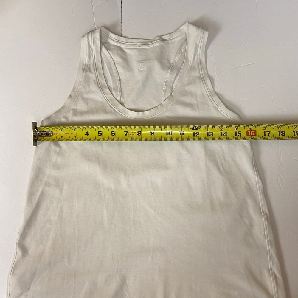 Lululemon Women's White Racer Back Tank Top No Size Dot - Picture 5 of 6